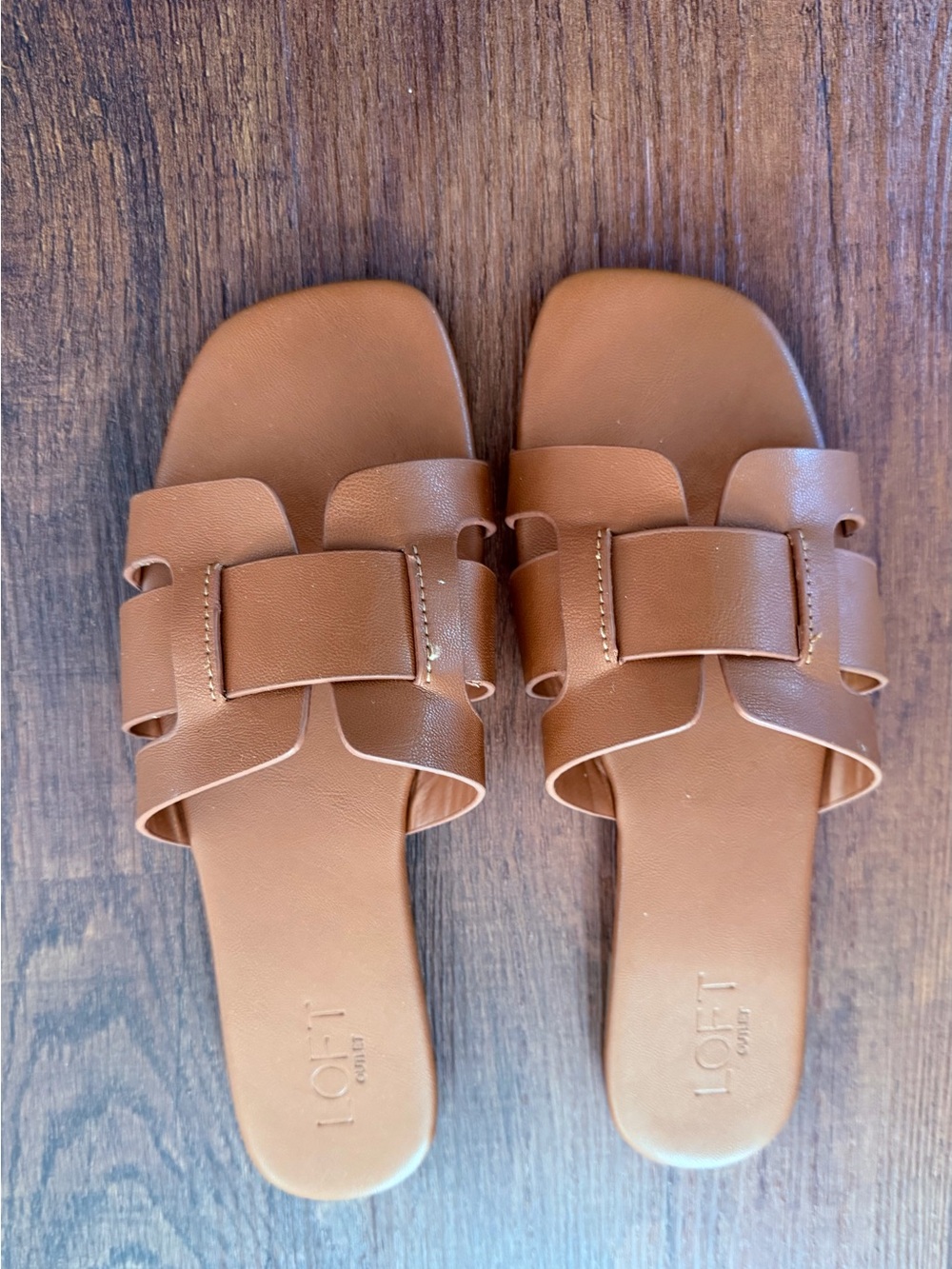 LOFT Brown Slide Sandals